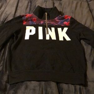 PINK half zip long sleeve top